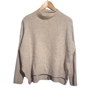 Free People Cream Shrug, XS - Mock Turtleneck, Oversized Fit, Boho Cozy …